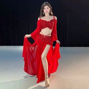 Elegant Red Skirt Set